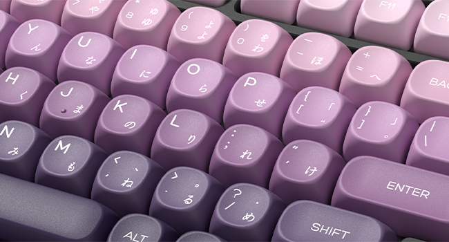 MOA Keycaps, PBT Keycaps, Japanese Keycaps 75 Percent, Gradient Purple Keycaps