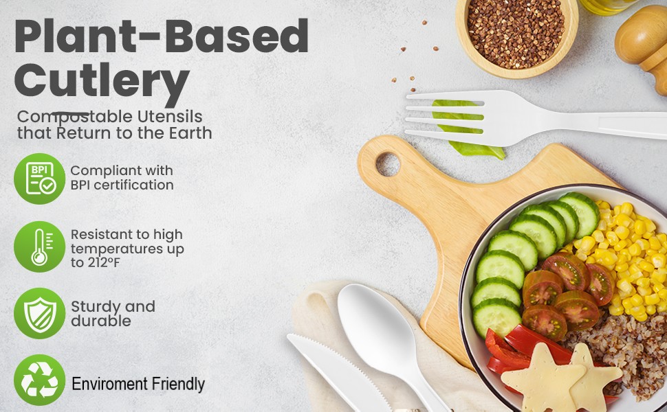 cutlery forks spoons knives compostable