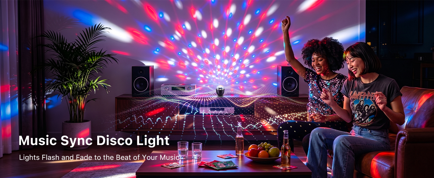 Beat-Activated Music Sync Disco Light