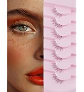 Natural Half Lashes Cat Eye Eyelashes 13MM False Eyelashes Natural Corner Lashes Wispy 3D Volume ...