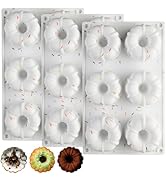 SmartKitch Mini Bundt Cake Pan, 3pcs Silicone Fluted Tube Cake Pans, 6-Cavity Non Stick Silicone ...