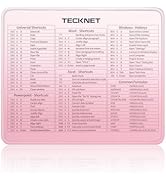 TECKNET Shortcut Mouse Pad for Excel Word PowerPoint Windows, Non-Slip Waterproof Office Desk Mat...