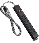 PDU Power Strip 6 Outlets (15A 125V 60HZ 1875W), Surge Protector Heavy Duty Wall Mountain with Se...