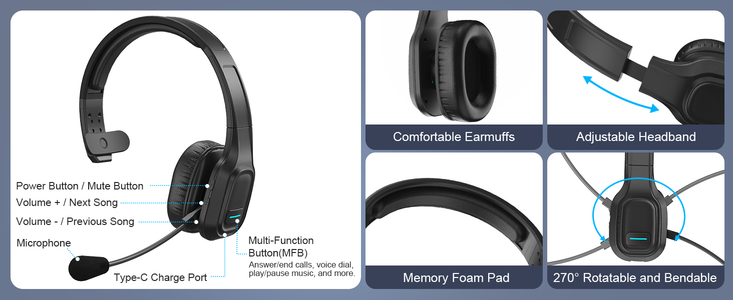 wireless headset with mic