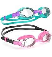 ZABERT K20 Swimming Goggles for Kids Girls Boys Age 3-14 Years Old, Anti-fog 100% UV Protection w...
