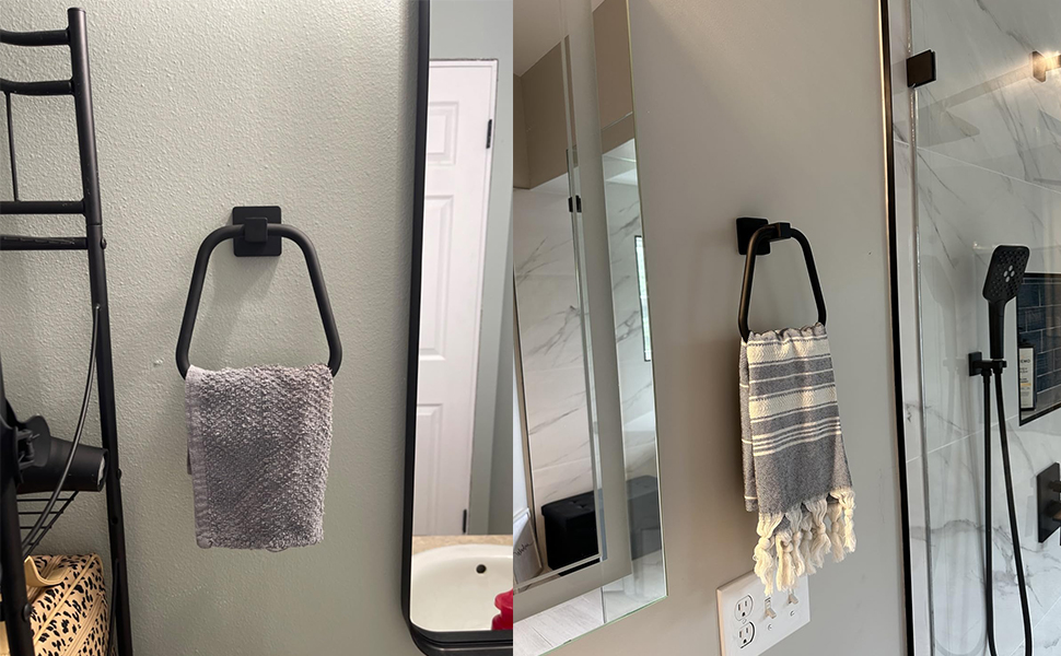 Matte Black Towel Ring