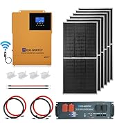ECO-WORTHY 4.68KWH Solar Power Complete Kit 1200W 48V with Lithium Battery and Inverter for Home:...