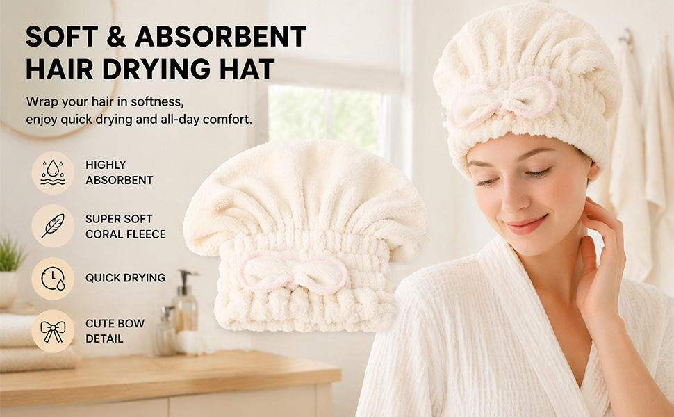 Microfiber Hair Towel Cap