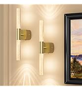 Eclipterra Battery Operated Wall Sconce Set of 2 Rechargeable Battery Powered Wall Light with 120...