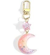 Moon and Stars Keychain for Women Bling Celestial Night Sky Keycharm Shiny Keyring Daily Carry Ma...