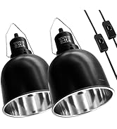 MECESOR Reptile Light Fixture, 2 Packs 5.5 Inch Deep Dome Lampshade, Reptile Heat Lamp Fixture wi...
