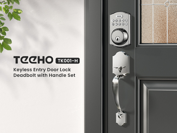 keyless entry door lock with handle