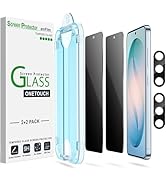 amFilm Auto-Alignment OneTouch for Samsung Galaxy S26 6.3'' Privacy Screen Protector + Camera Len...