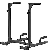 SELEWARE Solid Dip Bar Attachment, Adjustable Width &amp; Height Dip Station Home Gym Fitness Equipme...