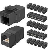 Jadaol 25Pack RJ45 Cat6 Keystone Couplers, Female to Female Inline Couplers, 10Gbps Patch Cable E...