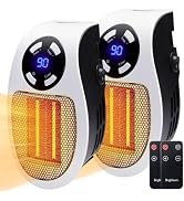 Wall Space Heater 450W Remote Portable Electric Heater with Programmable Adjustable Thermostat, O...