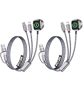 2Pack Travel Essentials for Apple Watch Charger,3 in 2 USB C Cable for Multi Charging Cable Cord,...