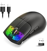 RGB Gaming Mouse, 4000DPI Tri-Mode Bluetooth Wireless Optical Mouse, 6 Programmable Buttons, Ergo...