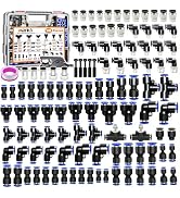 mankk 116PCS Quick Connect Air Hose Fittings Kit 35 Sizes 1/8" 1/4" 5/16” 3/8" 1/2",4/6/8/10mm Pu...