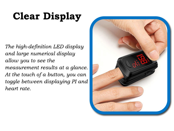 HOLFENRY pulse oximeter - clear display