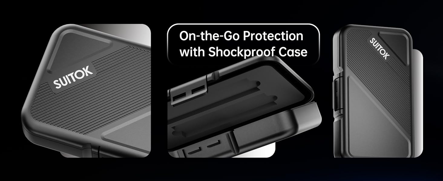 Hard drive reader M.2 with protective storage box to prevent dust and impact damage.