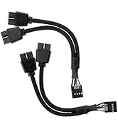 ZDRU 2Pcs USB2.0 Header Splitter Cable Cord, Motherboard 9pin Female to Dual 9-Pin Male Extension...