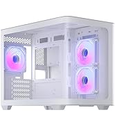 darkFlash Micro-ATX Gaming PC Case, MATX PC Case with 3 x 120mm ARGB Fans, Panoramic View Dual Te...