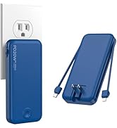 Nusyddy Portable Charger, 10000mAh PD20W Fast Charging Power Bank with Built-in Cables &amp; Wall Plu...