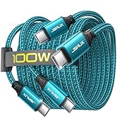 JSAUX 100W USB C to USB C Cable [2-Pack 6.6FT], Type C Fast Charging Cable Compatible with iPhone...