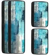 MCALK 4 Pc Turquoise Kitchen Handle Covers Set, Turquoise Refrigerator &amp; Teal Microwave Handle Co...