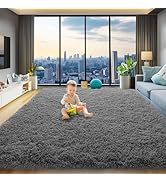 qulint 8x10 Area Rugs for Living Room, Large Fluffy Rug for Bedroom, Soft Shag Rugs Shaggy Fuzzy ...