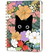 Hllwxrk Lined Spiral Journal Notebook, A5 College Ruled Spiral Notebook for Women, Hardcover with...