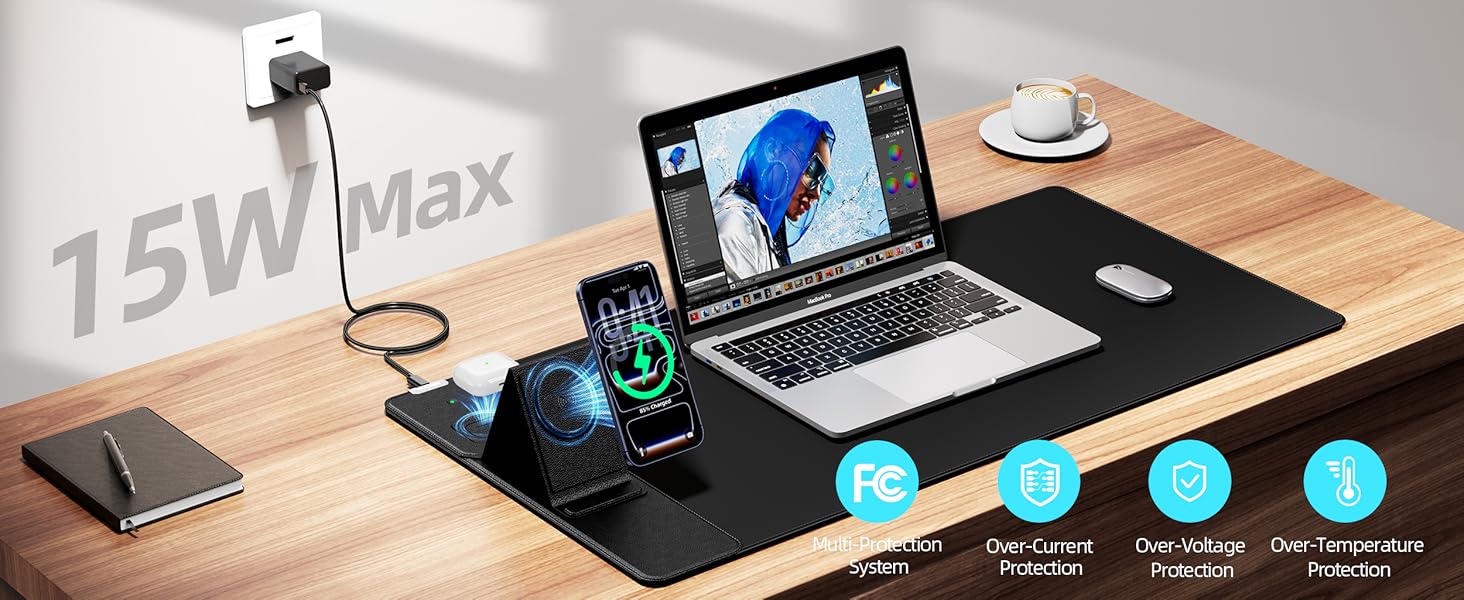 wireless charging mouse pad
