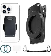 Fofvccv Strong Magnetic Phone Belt Clip with Safety Strap for MagSafe, Hands-Free Phone Holder Mo...