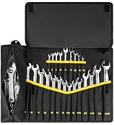 Wrench Roll Organizer,Wrench Roll Up Pouch with 23+1 Pockets,Heavy Duty Tool Roll for Metric &amp; SA...