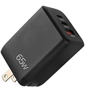 EP 65W USB C Charger Block, PPS GaN 3-Port Compact Foldable Power Adapter Fast Type C Charging St...
