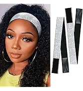 2PCS Silvery Elastic Bands for Wig, Lace Melting Band to Lay Edges, 60CM Wig Band for Keeping Wig...