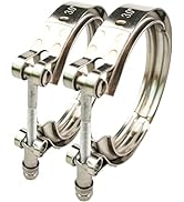 GaeaAuto 3 inch V Band Clamp 304 Stainless Steel for Turbo Downpipes, 2 Pack