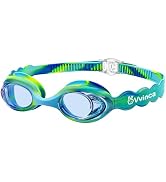 Vvinca Kids Swim Goggles Age 3-12, Soft Wave-Shape Silicone Swimming Goggles for Toddler Boys Gir...