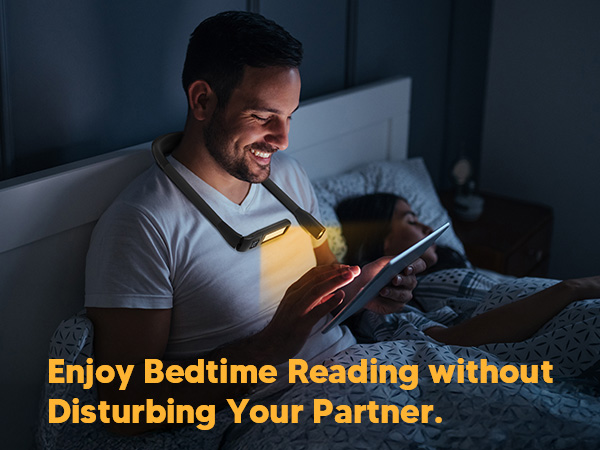 Upgraded LED Neck Reading Light Rechargeable Book Light Power Display Neck Light for Reading