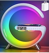 Smart LED Table Lamp, 4-in-1 Wireless Charger, Night Light, Alarm Clock, Bluetooth Speaker with A...