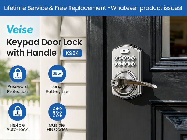 keypad door lock with handle