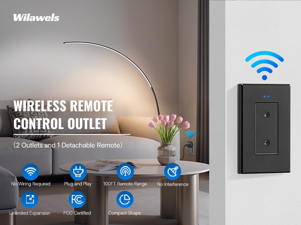 WILAWELS Wireless Wall Switch Remote Control Outlet