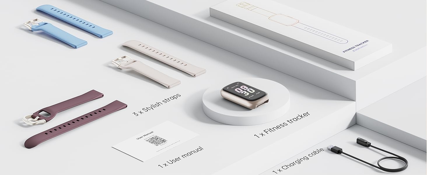 Clean, minimalist product branding mockup showing white stationery items including business cards, letterhead, and envelopes arranged on light gray background.