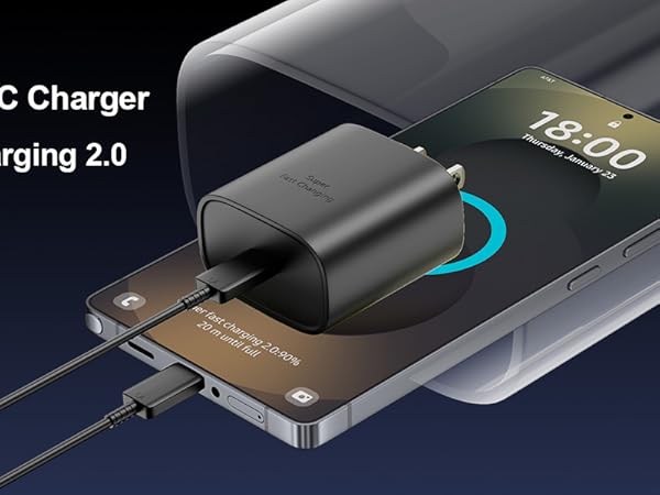 45W Samsung charger fast charging cord for Samsung galaxy s25 series