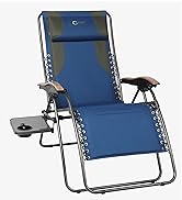 PORTAL Zero Gravity Chairs Oversized, Folding Reclining Patio Chairs, Full Padded Zero Gravity Re...