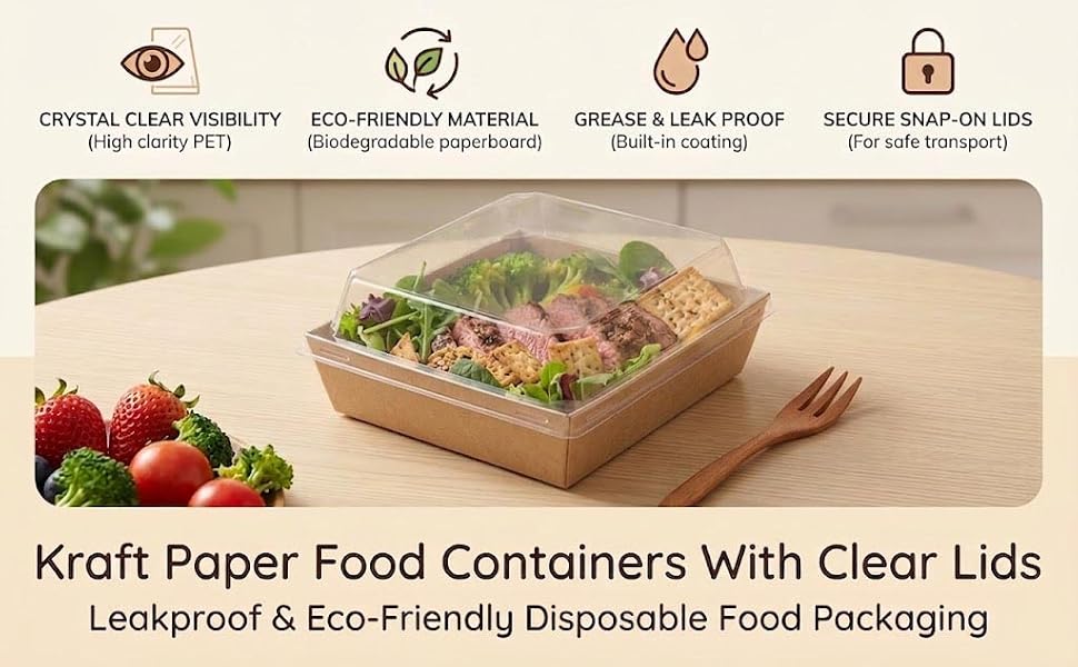 Charcuterie Boxes with Clear Lids 5 inch