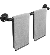 Livabber Black Industrial Pipe Kitchen Paper Holder &amp; Hand Towel Holder,DIY Wall Mount Black Pipe...