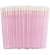 100 Pieces Lipstick Wands Disposable Lip Gloss Cosmetic Applicator Ctystal Lip Wands Bulk- Pink