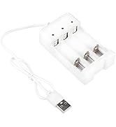 Portable Lithium Battery Charger, Universal Rechargeable 3.6V Three Slots AA and AAA Battery Smar...